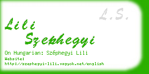 lili szephegyi business card